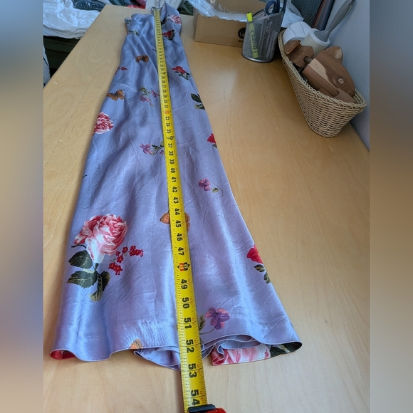 BEECHERS BROOK Size 4 Vintage Satin Effect Maxi Dress Lilac, Floral, Butterfly - Picture 11 of 11